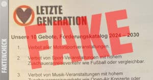 "Letzte Generation": Fake-Flugblatt