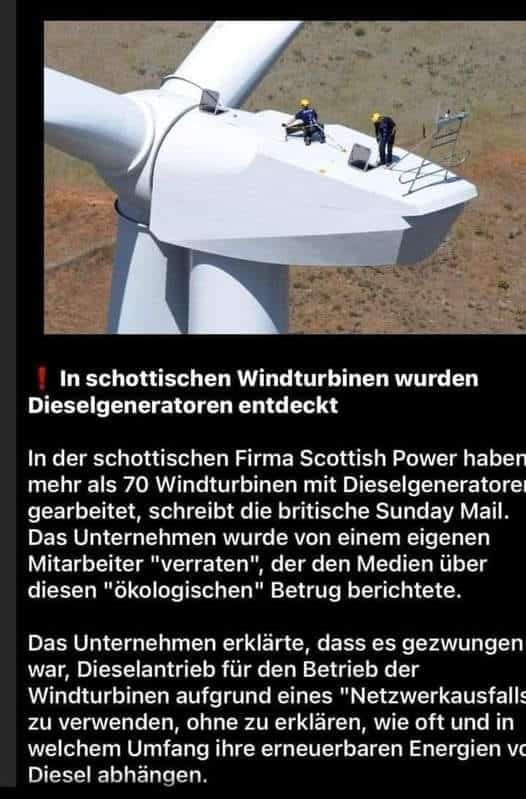 Dieselgeneratoren in schottischen Windkraftanlagen: Faktencheck