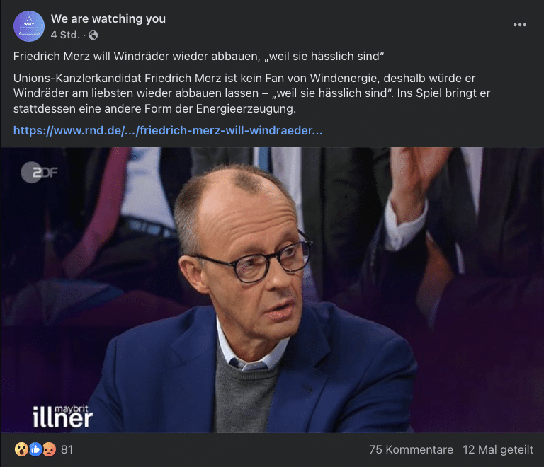 Friedrich Merz: Windräder müssen weg, weil sie "hässlich" sind