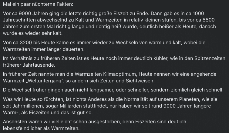 „Frühere Warmzeiten waren wärmer als heute“ - eine glatte Lüge!